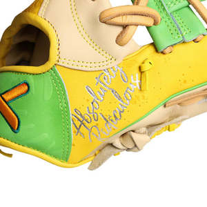 Gant de baseball jaune avec accents verts, motif banane, en coton/polyester/spandex, compatible écran tactile, détection par aiguille, utilisation quatre saisons - Product Image 5