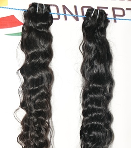 Extensiones de Cabello 100% Remy Virgen Indio con Onda Natural, Tejido a Máquina, Doble Trama, Cutícula Alineada, Paquetes de Cabello Humano de Templo - Product Image 2