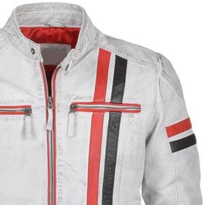 Vestes en cuir pour hommes, design personnalisé, prix de gros, meilleure qualité, vente chaude, vestes en cuir pour motards professionnels - Product Image 4