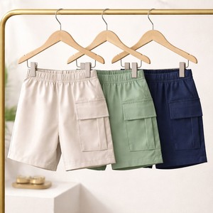 Shorts cargo à jambes larges pour enfants, multi-poches, décontractés, pour garçons, été, unis, respirants, vêtements de bain pour enfants - Product Image 2