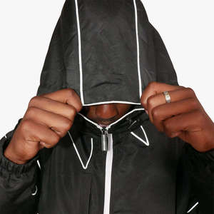 Ensemble de survêtement 2 pièces pour homme, style streetwear, avec passepoil contrastant, veste à capuche et pantalon de jogging, tenue urbaine hip-hop - Product Image 3