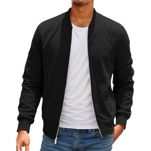 2025 hommes velours côtelé Bomber veste légère fermeture éclair décontracté Vintage automne varsité avec poches réversibles XS taille teint uni - Product Image 5