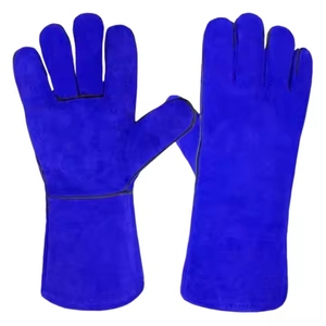 Premium Quality Cowhide Split Leather Safety <b>Gloves</b> Reflective Industrial Hand Protection with Heat Spark Resistance - Product Image 3