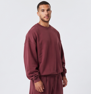 Conjunto Deportivo de Algodón para Hombre, Cuello Redondo, Manga Larga, Corte Holgado, Forro Polar, Ropa de Calle para Invierno, Bolsillos Laterales, Cierre con Cordón - Product Image 4