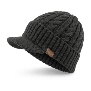 Gorro de Punto Unisex Premium al por Mayor, Gorro de Invierno de Color Sólido con Puño Acanalado, Tejido a Mano, Estilo Casual para Adultos 56-58CM - Product Image 2