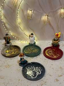 Custom Wooden Dates Tray Luxury Plate With Gold Arabic Calligraphy Arabic Serving <b>Platter</b> for Eid Ramadan Majlis Gathering Table - Product Image 2