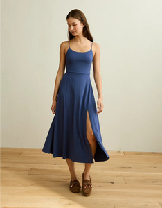 Vestido midi de punto con espalda descubierta AE - Product Image 1