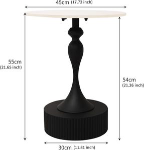 Table d'appoint en métal, petite table d'appoint en métal et marbre, tables d'appoint rondes pour canapé, table basse moderne, petite table d'appoint ronde - Product Image 1