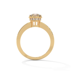 Lab Grown Diamond Engagement <b>Ring</b> Solitaire Oval Cut Gold Band Bezel <b>Set</b> Wedding Jewelry for <b>Women</b> - Product Image 3