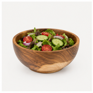 Ensemble de 3 bols à salade en bois d'acacia massif faits à la main, bols à fruits empilables écologiques pour cuisines modernes et restaurants - Product Image 5
