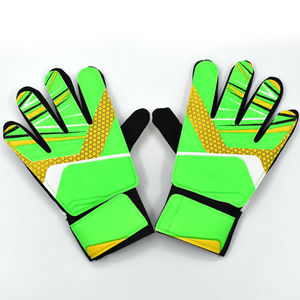 Gants de gardien de but de football pour hommes adultes de haute qualité professionnels en cuir noir avec logo rouge, blanc et bleu, articles de sport multicolores - Product Image 5