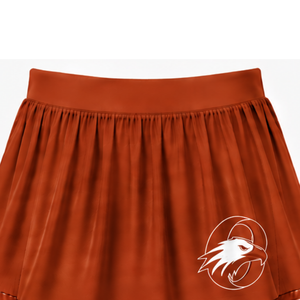 Custom Tan Brown Cheerleading <b>Skirt</b> Pleated Athletic Uniform <b>Skirt</b> With Striped Trim Team Performance Wear Custom Sports Apparel - Product Image 6