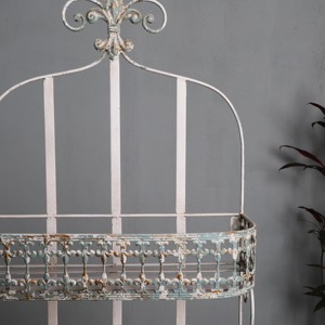 Soporte de Metal Galvanizado Vintage de Dos Niveles para Flores Artificiales, Macetero Decorativo de Escritorio, Estilo Rústico, Uso en Interiores - Product Image 4