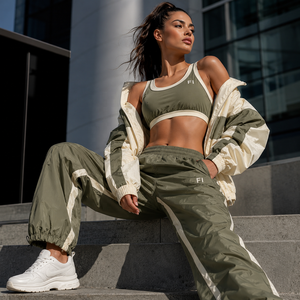 Pantalones de chándal de nailon para mujer con logo personalizado, cintura media, sublimados por transferencia térmica, OEM, pantalones de jogging personalizados, pantalones para hombre - Product Image 2