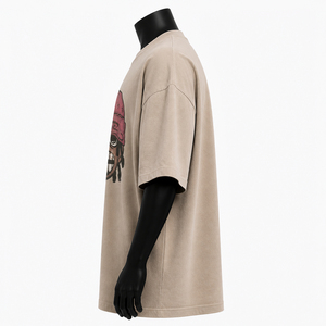 เสื้อยืดคอตตอนโอเวอร์ไซส์ผู้ชายราคาถูก คอกลม แขนสั้น พิมพ์ลาย ดีไซน์แผง ผ้าหนา - Product Image 4
