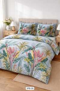 Ensemble de literie moderne et élégant imprimé en 7D avec tissu en microfibre 125 GSM, écologique, durable, utilisable toute l'année pour la maison et la chambre - Product Image 4