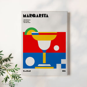 Tableau mural sur toile pour cuisine, affiche rétro de cocktail Margarita, impression décorative murale vintage pour bar et maison - Product Image 1