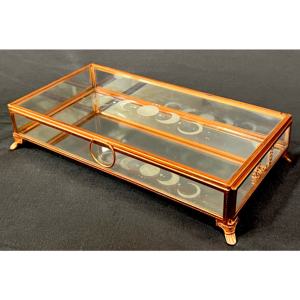 Boîte de rangement en laiton et verre de luxe pour la décoration de la maison, avec logo personnalisé, pour bijoux et cosmétiques, vente en gros - Product Image 4