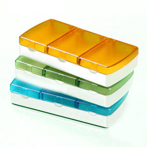 3-Compartment Daily Pill Organizer with Colorful Lid Plastic Medicine Storage - Product Image 3
