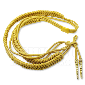 Decorative Customized Gold <b>Braided</b> Metallic <b>Cord</b> 16 Strand Coated Aiguillettes for Garment Use Luxury Style Round Shape - Product Image 6