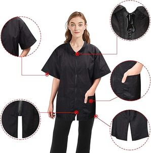 SUNSTAR IMPEX - Conjunto de Cuatro Piezas de Alta Calidad para Barbería con Diseño Nuevo y Logotipo Personalizado: Bata de Salón, Delantal de Estilista, Capa - Product Image 4
