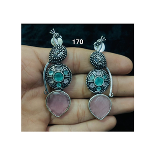 Boucles d'oreilles crochet en pierre naturelle en forme de cerf-volant semi-précieux finition argent antique argent allemand fabriqué en inde prix usine de haute qualité - Product Image 6