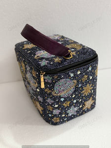 Estuche de Almacenamiento de Cosméticos con Cuentas y Diseño Celestial, con Espejo, Organizador de Maquillaje Hecho a Mano, Proveedor Mayorista, Exportación a India - Product Image 2
