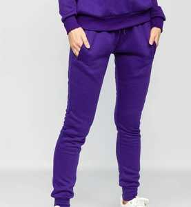 <b>Women's</b> <b>Purple</b> Solid Color Windproof Fleece <b>Tracksuit</b> Full Length Crew Neck Sweatshirt Side Pockets Drawstring Closure Casual - Product Image 5