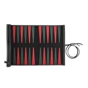 Portable Roll up PU Leather <b>Backgammon</b> Set Compact Travel Board Game with <b>Pieces</b> Dice for Adults Outdoor Camping Party Use - Product Image 3