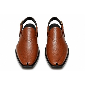New Design LEATHER STUDIO Peshawari Chappal <b>Clogs</b> Slip-On Open/Peep 100% Genuine Leather Handmade Light Weight All Seasons - Product Image 1