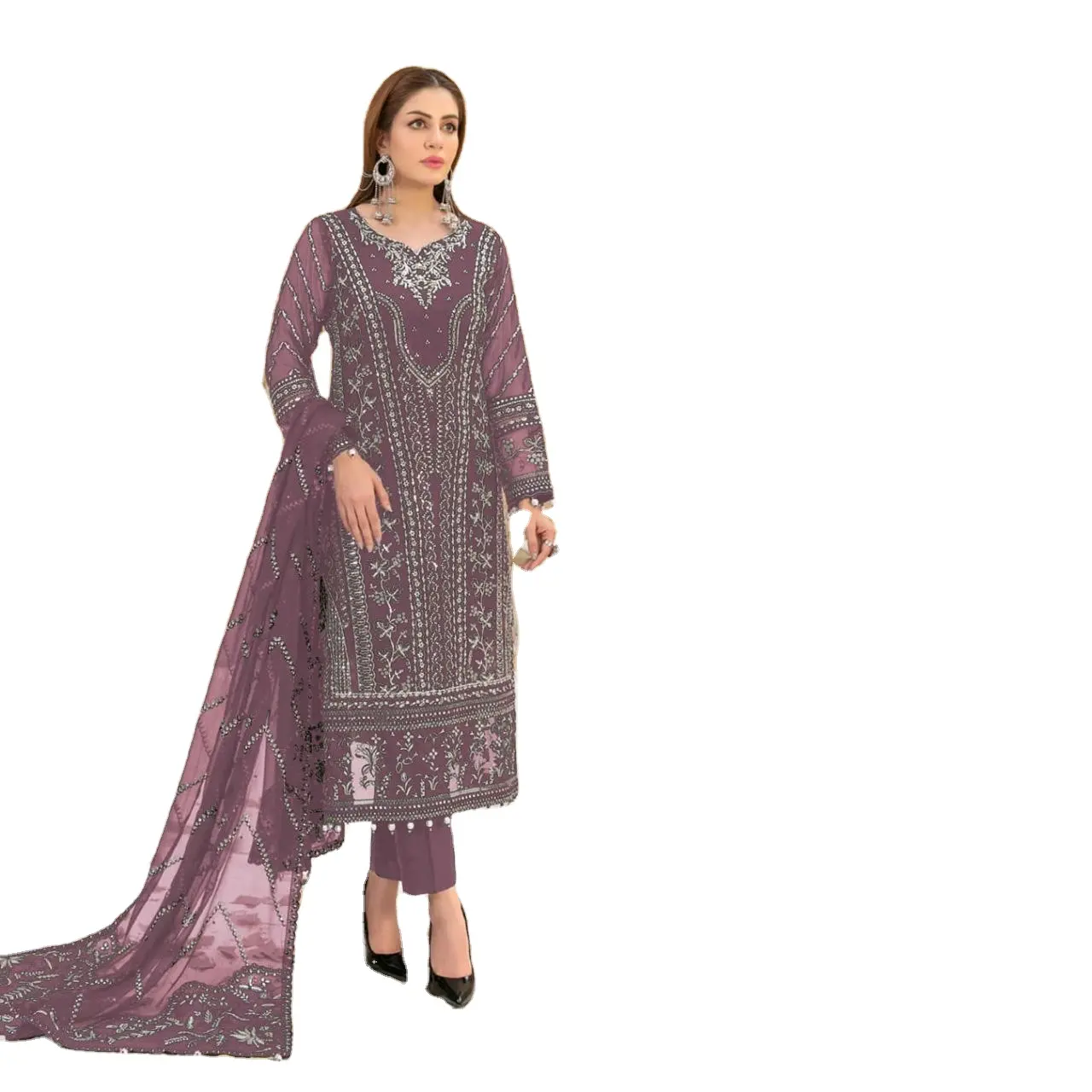 Ultima collezione di Design di tendenza pesante Georgette Salwar Kameez per le donne produttore ed esportatore all'ingrosso dall'India