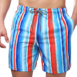 Shorts de bain décontractés pour hommes - Taille mi-haute, respirants, séchage rapide, tissu écologique en coton/polyester - Product Image 5