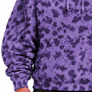 Sweat à capuche surdimensionné en polaire violet personnalisé à imprimé léopard avec poche kangourou, cordon de serrage et respirant, respectueux de l'environnement - Product Image 6