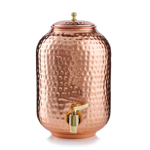 Dispensador de agua de cobre de estilo vintage con tapa y grifo, muy vendido, para el hogar, hoteles, con beneficios para la salud, dispensador de agua potable. - Product Image 1