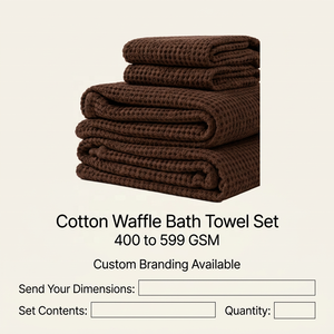 Juego de Toallas de Baño de Algodón Tipo Waffle de 400 a 599 GSM, Colores y Logotipo Personalizados para Compradores Mayoristas de Marca Privada - Product Image 6