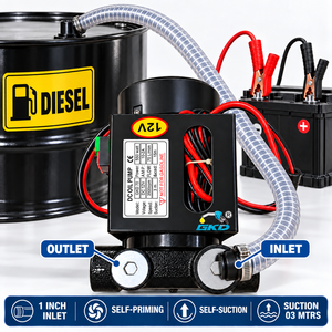 Pompe à huile GKD DC 12V 550W auto-amorçante pour transfert de diesel, modèle GKDDC70, non destinée à la carburant essence, montage mural ou sur pied. - Product Image 6