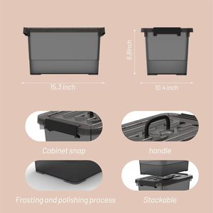 17 Qt Plastic <b>Storage</b> Bins with Latching Lids 5 Pack Large Stackable <b>Storage</b> <b>Containers</b> Garage Organizing <b>Storage</b> Box - Product Image 2