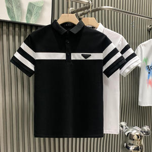 เสื้อโปโลแขนสั้นผู้ชายลายทางขาวดำ น้ำหนักเบา ปกพับได้ แบรนด์แฟชั่นยอดนิยมบนอินเทอร์เน็ต - Product Image 4