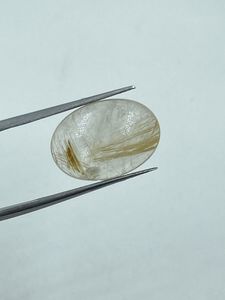Quartz Rutile Naturel Facetté Coupe Ovale 9,24 carats Doré Crémeux pour la Fabrication de Bijoux - Product Image 4