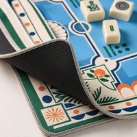 Tapis de Mahjong Américain Personnalisé de 33 Pouces en Néoprène Premium Antidérapant et Réducteur de Bruit, Housse de Table Décorative au Design Tropical Original, OEM ODM