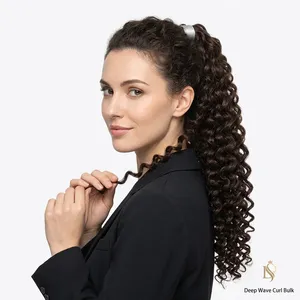 Extensiones de Cabello Humano Rizado Marrón en Paquetes, Estilo Ondulado Natural para Suministros de Belleza - Product Image 2