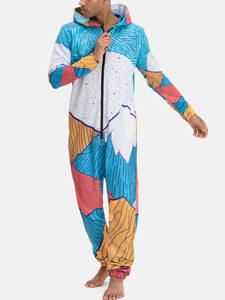 Pyjama en polaire camouflage pour homme, combinaison à capuche, vêtements de détente d'hiver - Product Image 6