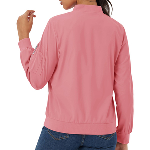 <b>Womens</b> Bomber <b>Jacket</b> Custom Logo and Color Options Classic Zip Up Outerwear <b>Lightweight</b> Layering Fashion Bomber <b>Jacket</b> for <b>Women</b> - Product Image 2