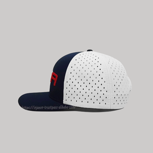 Vietnam High-quality 5 Panels <b>Waterproof</b> Golf <b>Hats</b> for Outdoor Sports 3D Logo Embroidery Laser Cut Holes Decorative Rope - Product Image 3