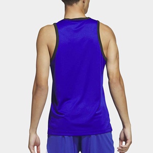 Royal Blue Basketball Jersey Sleeveless Sports Tank Top Contrast Trim Team Practice Training Wear - Product Image 3