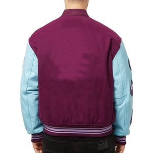 Vestes universitaires en chenille brodée de haute qualité, corps en laine, manches en cuir véritable, veste d'hiver pour hommes - Product Image 3