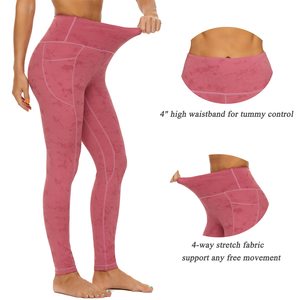 Leggings de yoga décontractés sans coutures en polyester, écologiques, avec poche latérale, respirants, antibactériens, taille mi-haute, haute extensibilité - Product Image 4