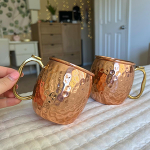 Mug à Moscow Mule en cuivre massif, artisanal, 16 oz, pour les fêtes, la maison et les restaurants, mug à bière - Product Image 1