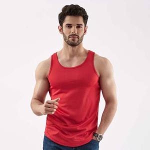 Débardeur tricoté rouge uni pour homme, col rond, décontracté, haute qualité, idéal pour l'entraînement sportif estival - Product Image 4