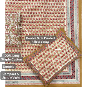 Jaipur Hand Block Printed Floral <b>King</b> <b>Size</b> Flat Bed <b>Sheet</b> 100% Cotton Classic Style Soft Skin Friendly Durable Eco-Friendly - Product Image 4